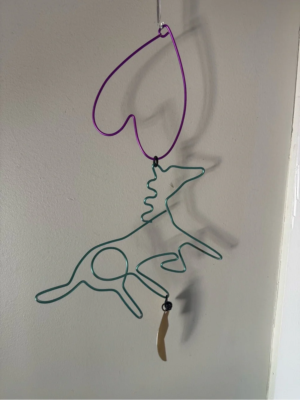 Purple and Teal Heart & horse Wire mobile